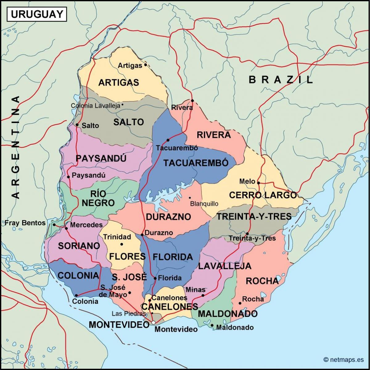 Mapa maldonado Uruguay