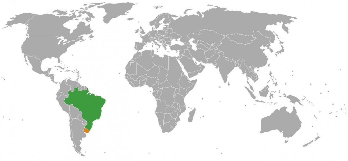 Uruguay kokapena munduko mapa