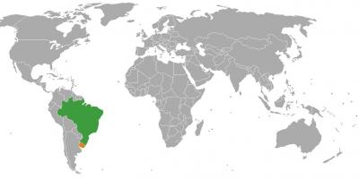 Uruguay kokapena munduko mapa